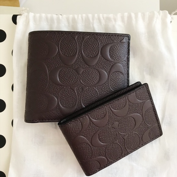 100% Authentic Coach Men’s Embossed Wallet Double - Picture 3 of 8